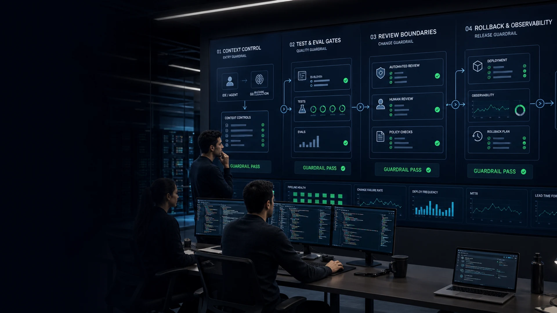 Die vier Guardrails, die AI-Coding von AI-Shipping trennen editorial hero image